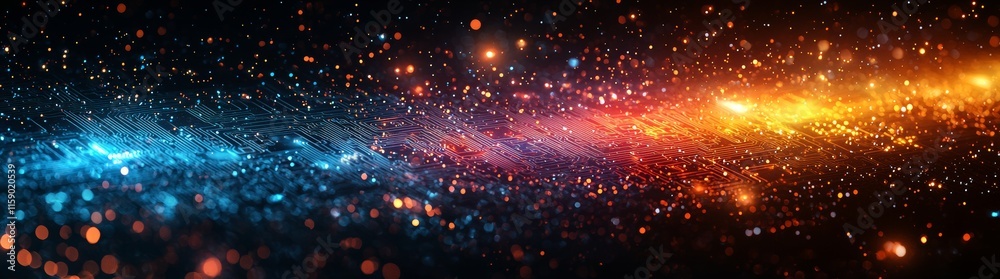 Poster a digital dynamic wallpaper can be created using an abstract technological background comprised of d