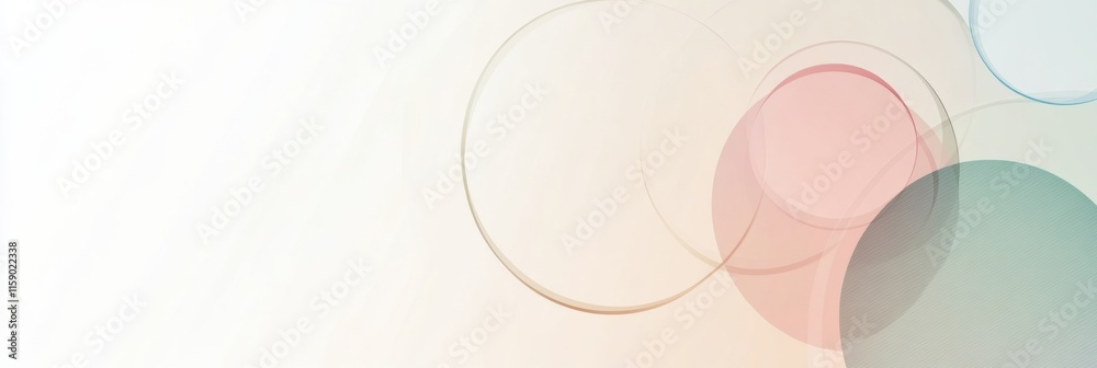 Poster Abstract geometric design featuring soft pastel circles and lines with ample space for text or creative use. Generative AI