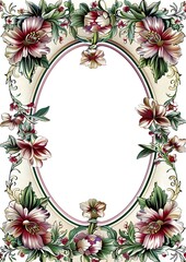 A decorative floral border frame with an empty central space for text.