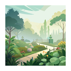 Obraz premium Mughal Garden vector illustration