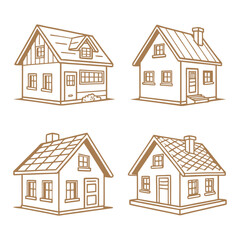 House Icon Set with Unique Minimalist Style