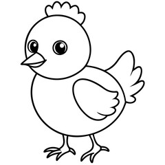 Chick Vector Line Art, Baby Chick Vector, Easter Chick Vector Line Art