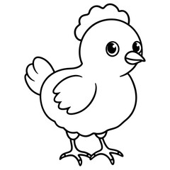 Chick Vector Line Art, Baby Chick Vector, Easter Chick Vector Line Art