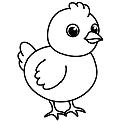 Chick Vector Line Art, Baby Chick Vector, Easter Chick Vector Line Art