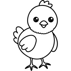 Chick Vector Line Art, Baby Chick Vector, Easter Chick Vector Line Art
