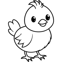 Chick Vector Line Art, Baby Chick Vector, Easter Chick Vector Line Art