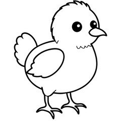 Chick Vector Line Art, Baby Chick Vector, Easter Chick Vector Line Art