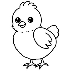 Chick Vector Line Art, Baby Chick Vector, Easter Chick Vector Line Art