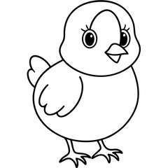 Chick Vector Line Art, Baby Chick Vector, Easter Chick Vector Line Art