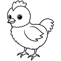 Chick Vector Line Art, Baby Chick Vector, Easter Chick Vector Line Art