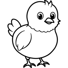 Chick Vector Line Art, Baby Chick Vector, Easter Chick Vector Line Art