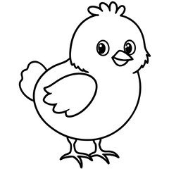 Chick Vector Line Art, Baby Chick Vector, Easter Chick Vector Line Art