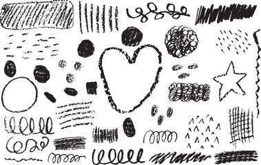Vector Crayon Scribbles set, Crayon Scribbles vector illustration set