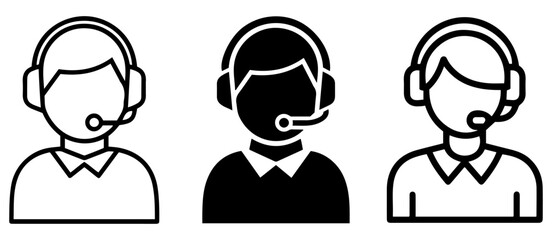 Set of customer service representative icons 