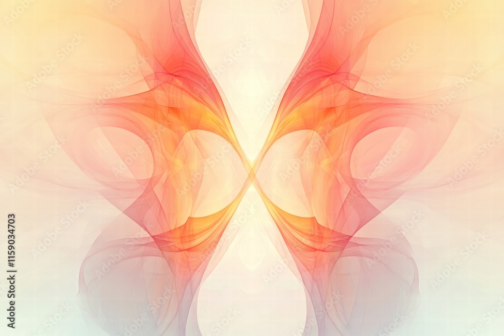 Aufkleber Colorful abstract fractal patterns with soft gradients ideal for creative projects and text placement. Generative AI