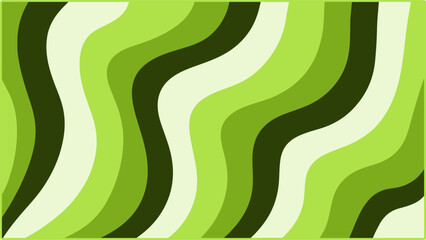 Green Wave Abstract Background, Trendy Retro Psychedelic Style Design.