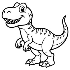 A Tyrannosaurus cartoon character isolated  Vector Cartoon illustration 