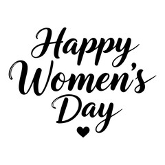 Fototapeta premium International Women's Day lettering hand drawn calligraphy on white background.