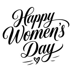 International Women's Day lettering hand drawn calligraphy on white background.