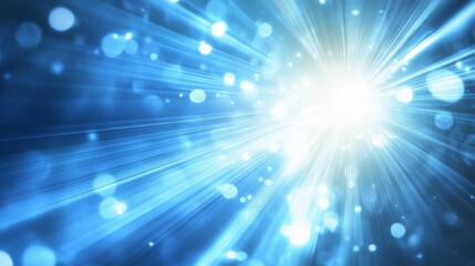 Obraz premium Abstract background with digital light rays in blue and white, dynamic and futuristic