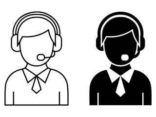 Set of customer service representative icons 