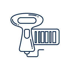 Barcode Scanner Icon. Product Scanning and Digital Checkout Symbol
