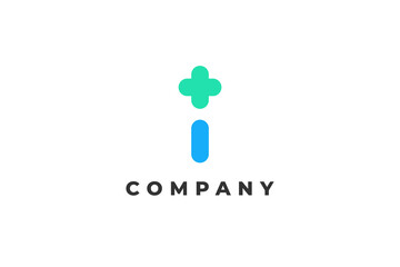 letter i plus or hospital medical logo