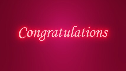 Congratulated neon retro sign