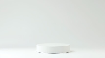 White Cylindrical Platform On White Background