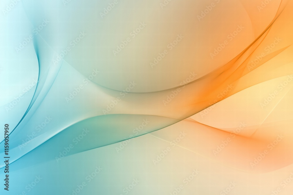 Aufkleber Creative abstract fractal patterns with smooth curves and soft colors providing ample space for text and design elements. Generative AI