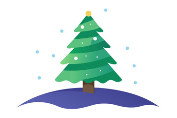 christmas tree with snow
