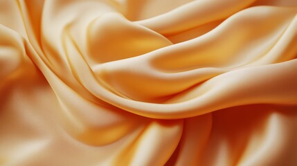 Obraz premium A close-up of smooth, silky fabric in soft yellow hues, showcasing elegant draping and a lustrous texture.