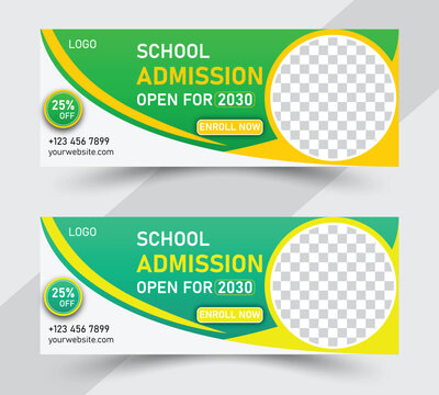 Modern School Admission Facebook Cover Design.