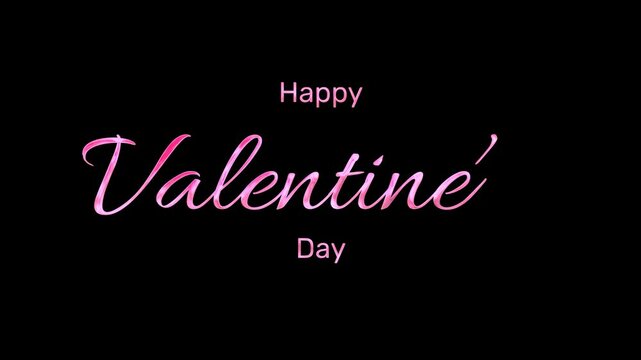 Valentine's Day Handwritten Animated Text in pink Color. Great For Valentine's Day Celebrations decorations, greeting cards, backdrops, cards.