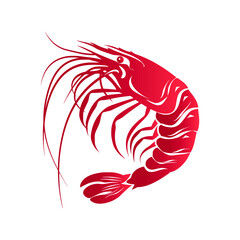 Fototapeta premium Raw prawn vector or boiled shrimp isolated underwater animal.