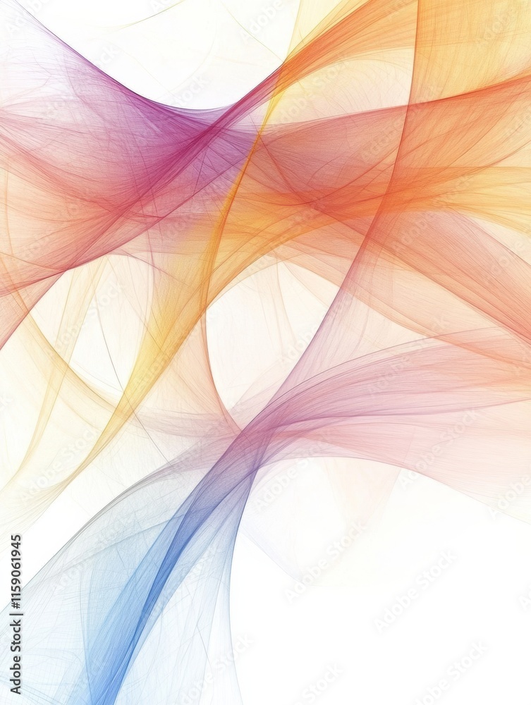 Aufkleber vibrant abstract fractal patterns with flowing colorful waves and ample space for text creation and 