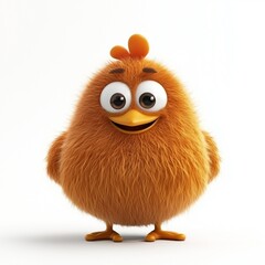 Fototapeta premium Fluffy chicken animal toy picture for kid isolated white