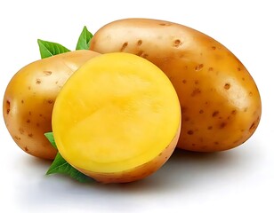 potato isolated on white background cutout