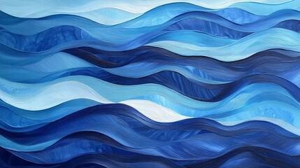 Obraz premium Flowing waves in shades of blue background.