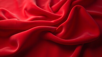 Obraz premium Red Fabric Draped Softly Luxurious Texture Rich Color Smooth Surface