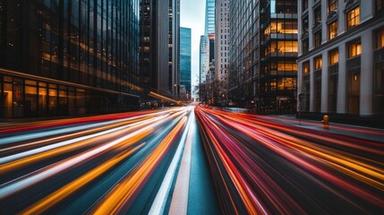 Dynamic Cityscape with Action and High Contrast Lighting