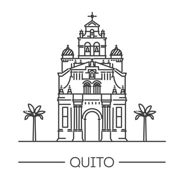 Guapulo Church. Quito, Ecuador. Vector illustration
