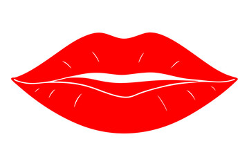 Obraz premium red lips isolated on white