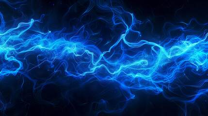 Obraz premium Abstract Blue Energy Wave on Dark Background 
