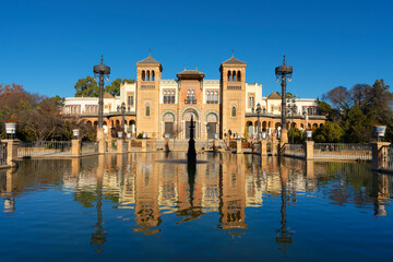 Fototapeta premium Museum of Popular Arts, Mudejar pavilion located in Maria Luisa Park in Seville