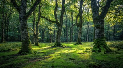Lush Forest with Warm Light and Dynamic Angles