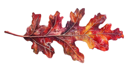 Bright Red Oak Leaf Autumn Nature Photography Stock Image