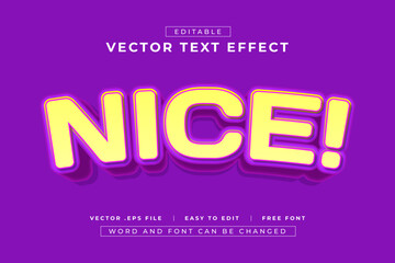 Nice Vector 3D Editable Text Effect Style