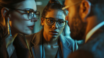 Fototapeta premium Profiling a serial offender, detectives work with a psychologist to understand behavioral patterns and anticipate their next crime, aiming to prevent further harm.