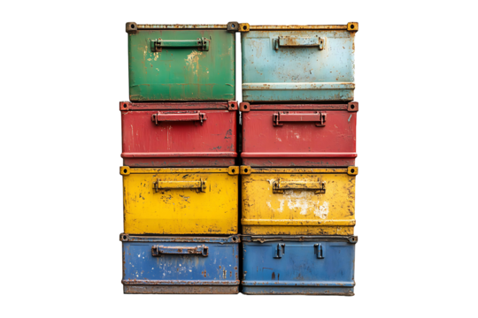 Stackable Containers Isolated on Transparent Background PNG Image.